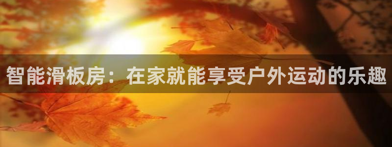 凯捷体育娱乐平台：智能滑板房：在家就能享受户外运动的乐趣